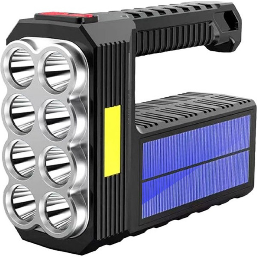 Go Biz W5117 Sınır Ötesi Güçlü El Feneri Güneş Şarj Edilebilir Çok Fonksiyonlu Süper Parlak Taşınabilir LED Açık Projektör USB Şarjlı El Feneri LED... El Feneri Fiyatı