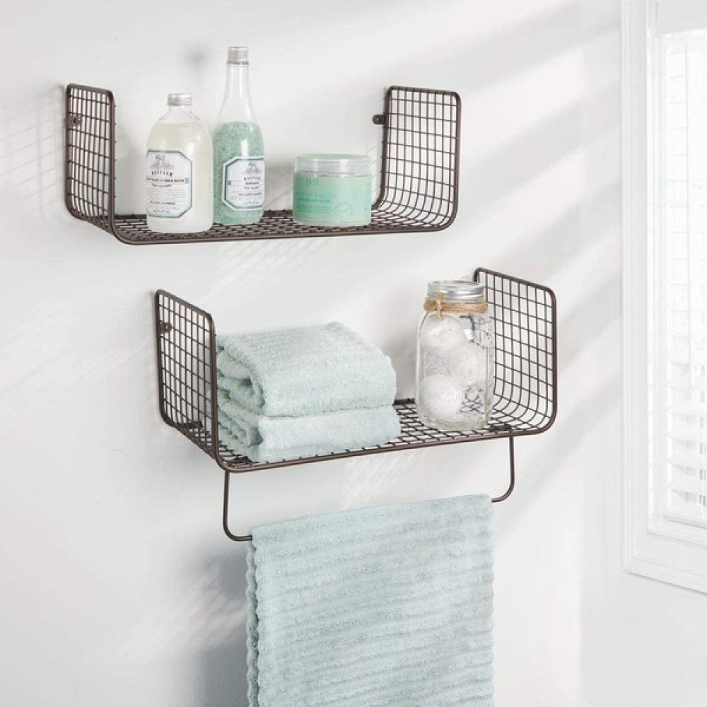 Go Dekor Metal Banyo Havlu Askılı Duvar Rafı ( 2'li Set ) Eşya Saklama / Düzenleme Fiyatı
