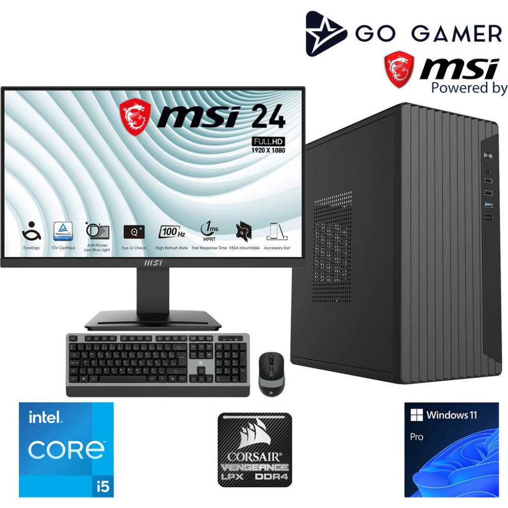Go Gamer S275D Intel Core I5 14400F / 16GB 3200MHZ / 1tb Nvme SSD 5000-3600MB-SN Gen4 / GT730 / Msı 24" 100Hz. / Windows 11 Pro Masaüstü Bilgisayar Masaüstü Bilgisayar Fiyatı
