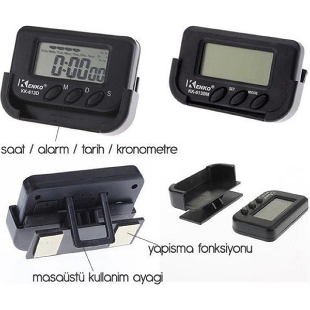 Go İthalat Ev ve Araç Tipi Dijital Saat Kronometreli Alarmlı Pilli Saat (4199) Masa Saati Fiyatı