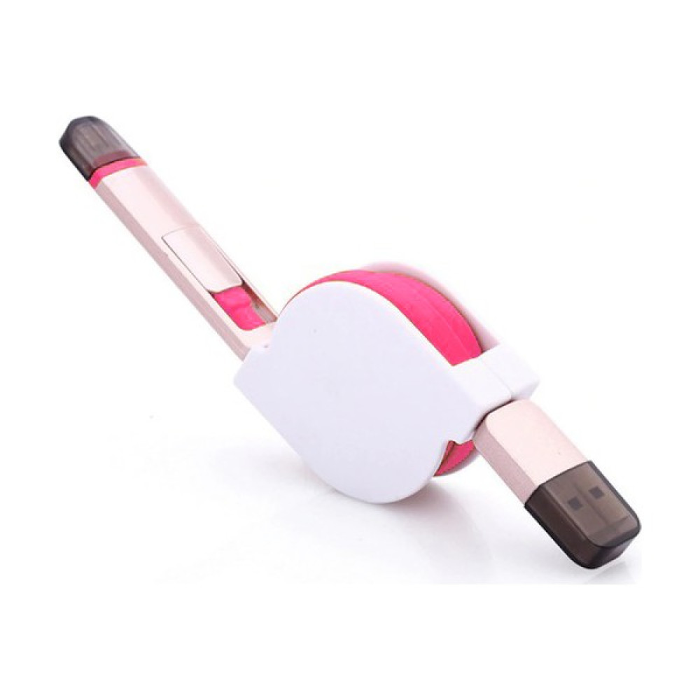 Go Mobile GM-CCM-01 Makaralı Lightning - Micro USB Kablo - Pembe Diğer Fiyatı