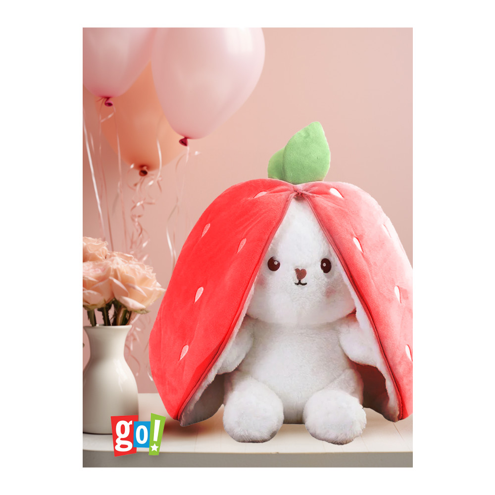 Go Toys Çilek Kulaklı Tavşan Süpriz Peluş Fermuarlı -kapalı 35cm-açık 50cm- Kulaklı Tavşan Hediyelik Peluş Oyuncaklar Fiyatı