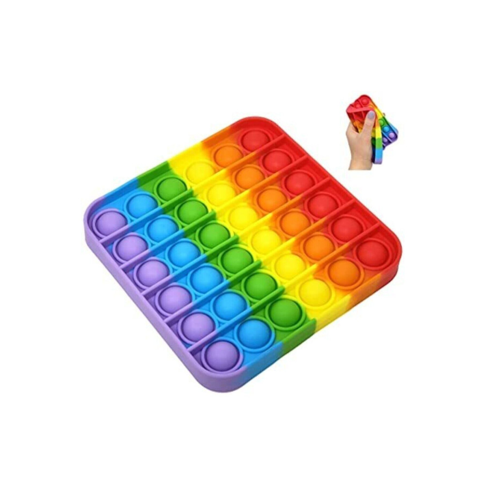 Go Toys Pop-ıt Kare Popit Buble Fidget Gökkuşağı Popit Stres Oyuncağı Renkli Duyusal Kare Eğitici oyuncak Eğitici Oyuncak Fiyatı