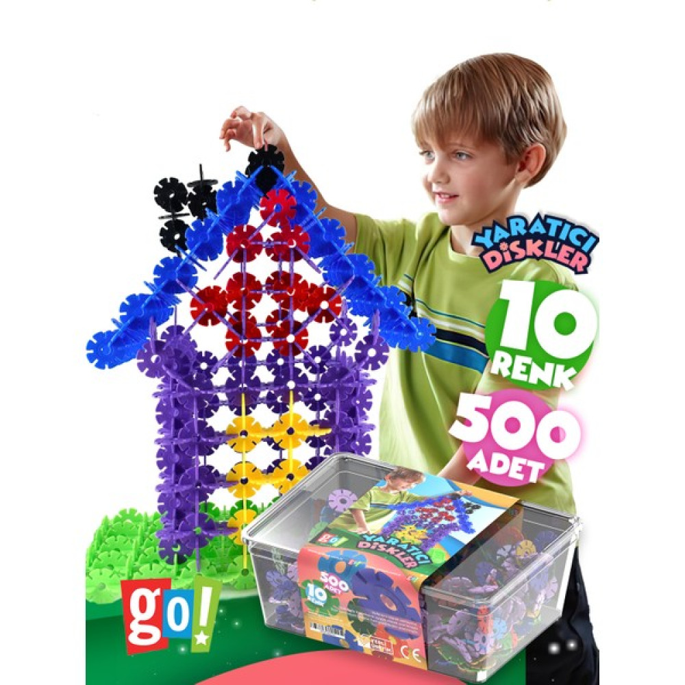 Go Toys Yaratıcı Diskler 500 Adet Stem Eğitimi Uyumlu Kilitli Diskler Eğitici Oyuncak Eğitici Oyuncak Fiyatı