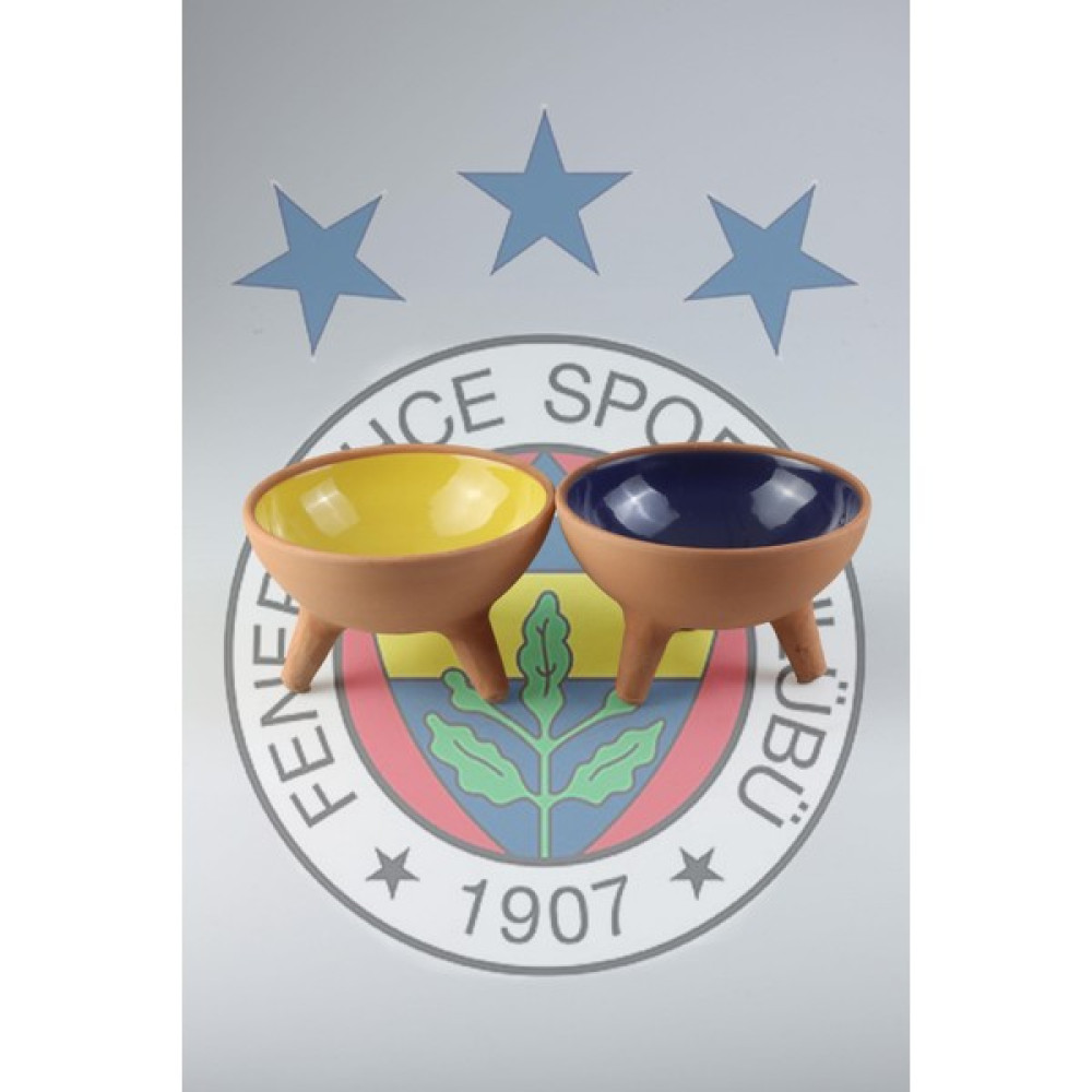 GOBYPET Fenerbahçe Takımı Renkleri Çömlek Ayaklı Sırlı Seramik Kedi Maması Kabı 2 Li Sarı-Lacivert Evcil Hayvan Ürünleri Fiyatı