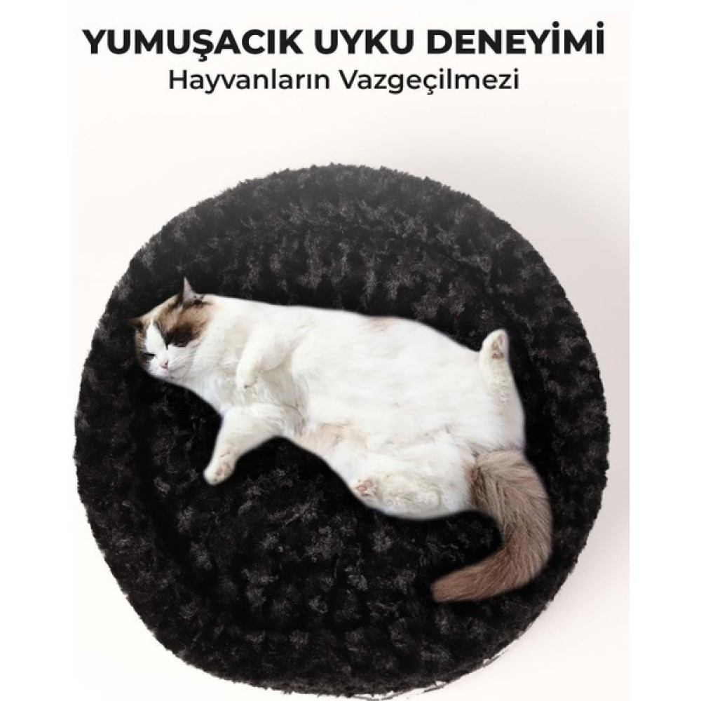 GOBYPET Kedi Köpek Yuvarlak Yatak Peluş, Kedi Köpek Yatağı, Speciel Yatak Siyah 50X40X15 Evcil Hayvan Ürünleri Fiyatı