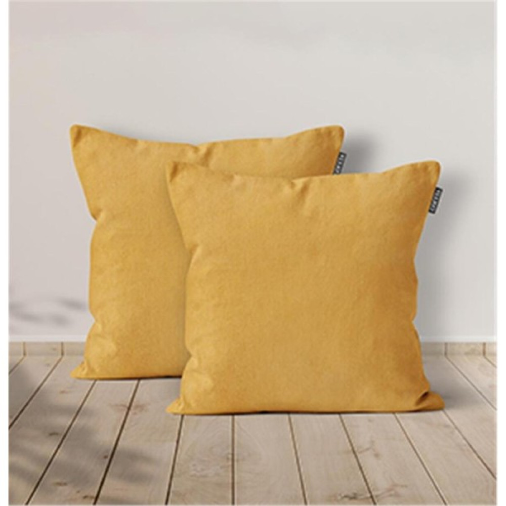 Goccia 2'Li Kadife Dokulu Kırlent Kılıfı Sarı - 40 x 40 cm Kırlent / Mobilya Yastığı Fiyatı
