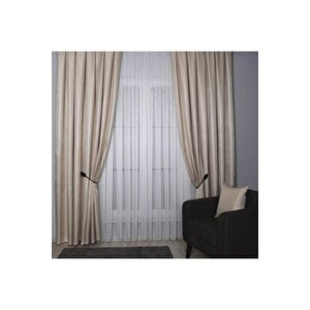 Goccia Home Hasır Dokulu Lüks Fon Perde Pilesiz Tek Kanat Krem 100x260 cm Fon Perde Fiyatı