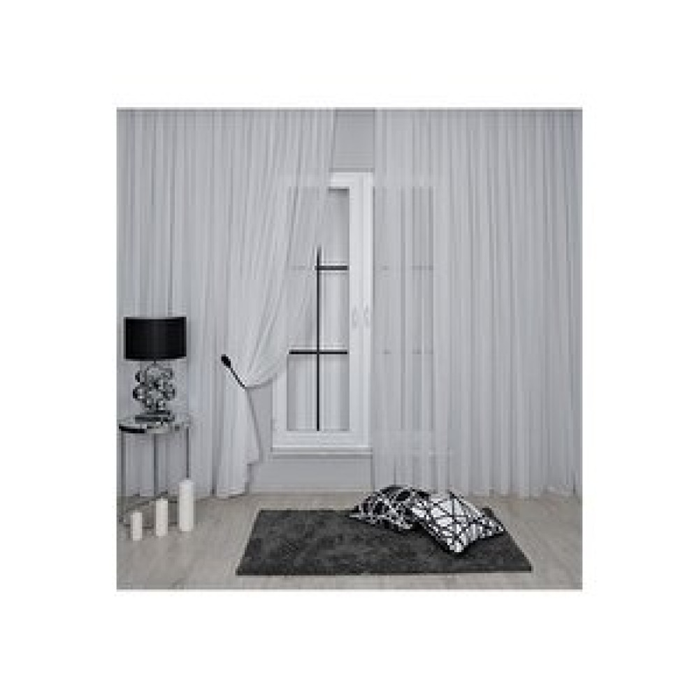 Goccia Home Mikro İpek Vual Pilesiz Düz Tül Perde Ekru Beyaz 600x270 cm Tül Perde Fiyatı