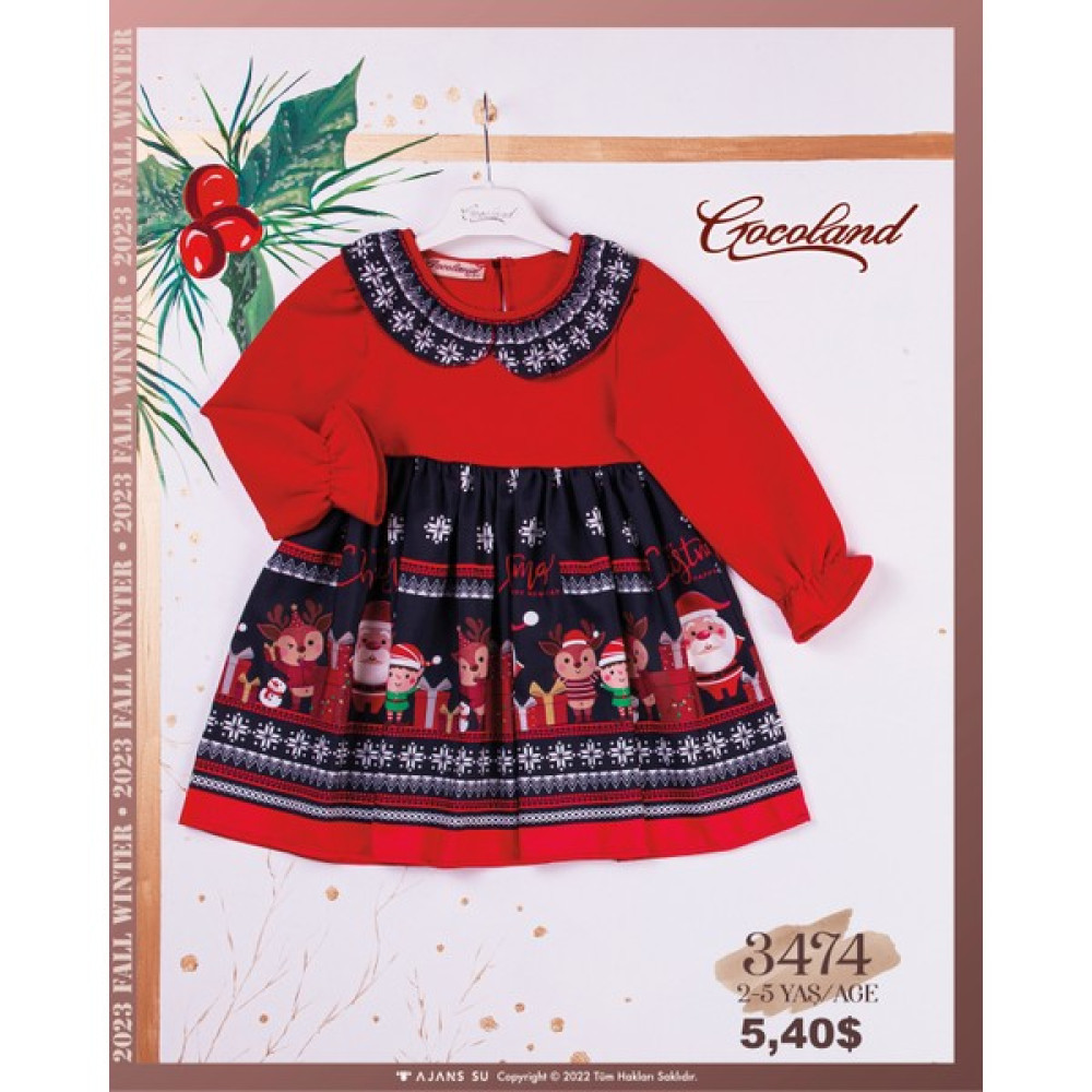 Gocoland Kız Çocuk Yılbaşı Elbise Christmas Party Noel Elbise Kız Çocuk Elbise Fiyatı