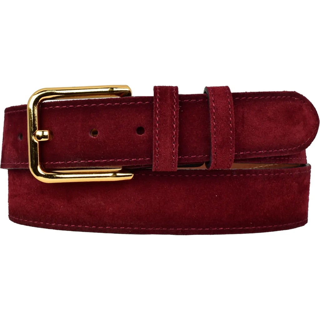 GoDeri %100 Hakiki Deri, Gold Tokalı 4 cm Bordo Süet Kadın Kemeri; Kot, Spor Kemer=süet.76.bordo Kadın Kemeri Fiyatı