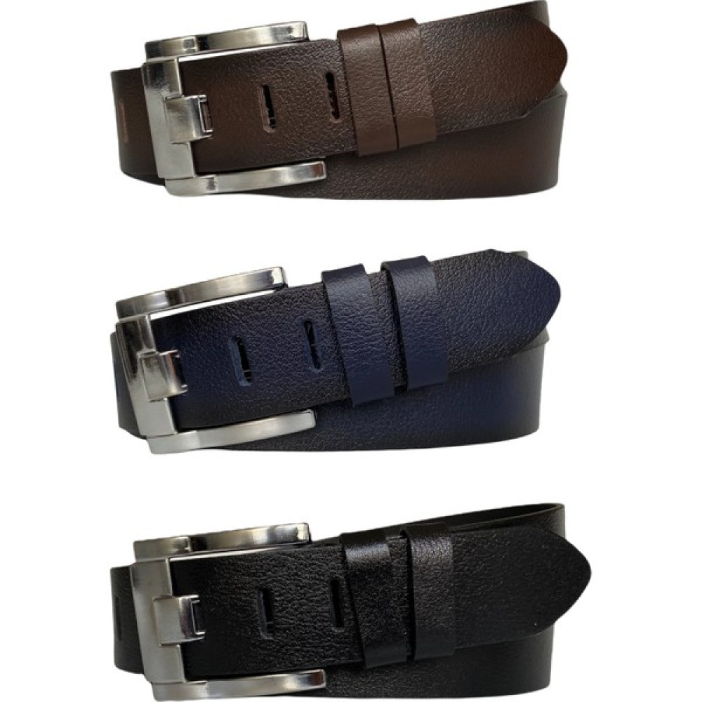 GoDeri Deri 3'lü Geniş Dilli Set Siyah, Lacivert, Kahve 4.5 cm Kot, Spor Kemer, Parlak Tokalı Erkek Kemeri Fiyatı