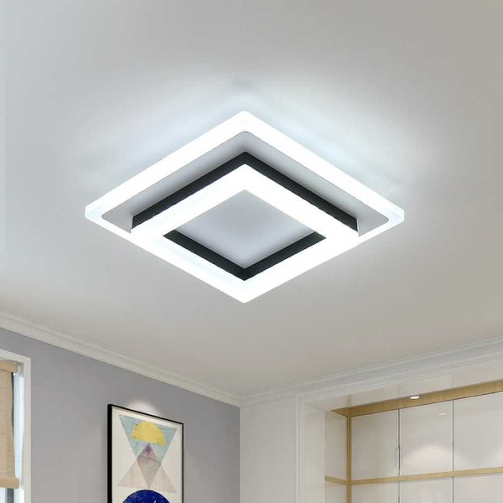 Goeco 24W 6000K Kare LED Akrilik Tavan Lambası - Siyah (Yurt Dışından) Elektrik ve Aydınlatma Fiyatı