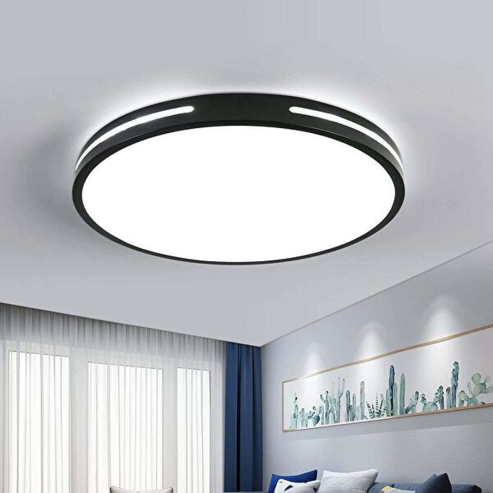 Goeco LED Tavan Lambası, Modern Tekli Yuvarlak Tavan Lambası, Çap 30 Cm, 6500 K (Yurt Dışından) - Siyah Elektrik ve Aydınlatma Fiyatı