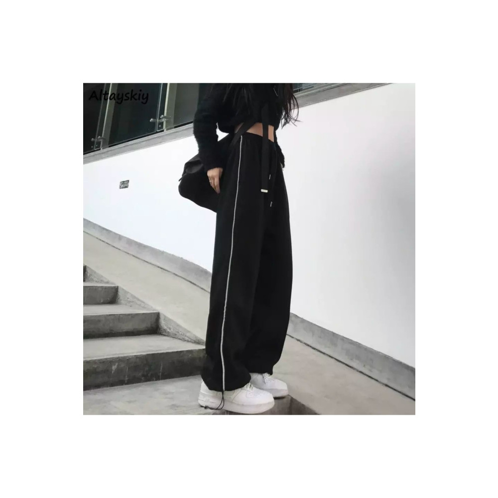 Gofeel Harajuku Zip Detail Black Tracksuit Siyah Oversize Pantolon XL Beden Kadın Pantolon Fiyatı