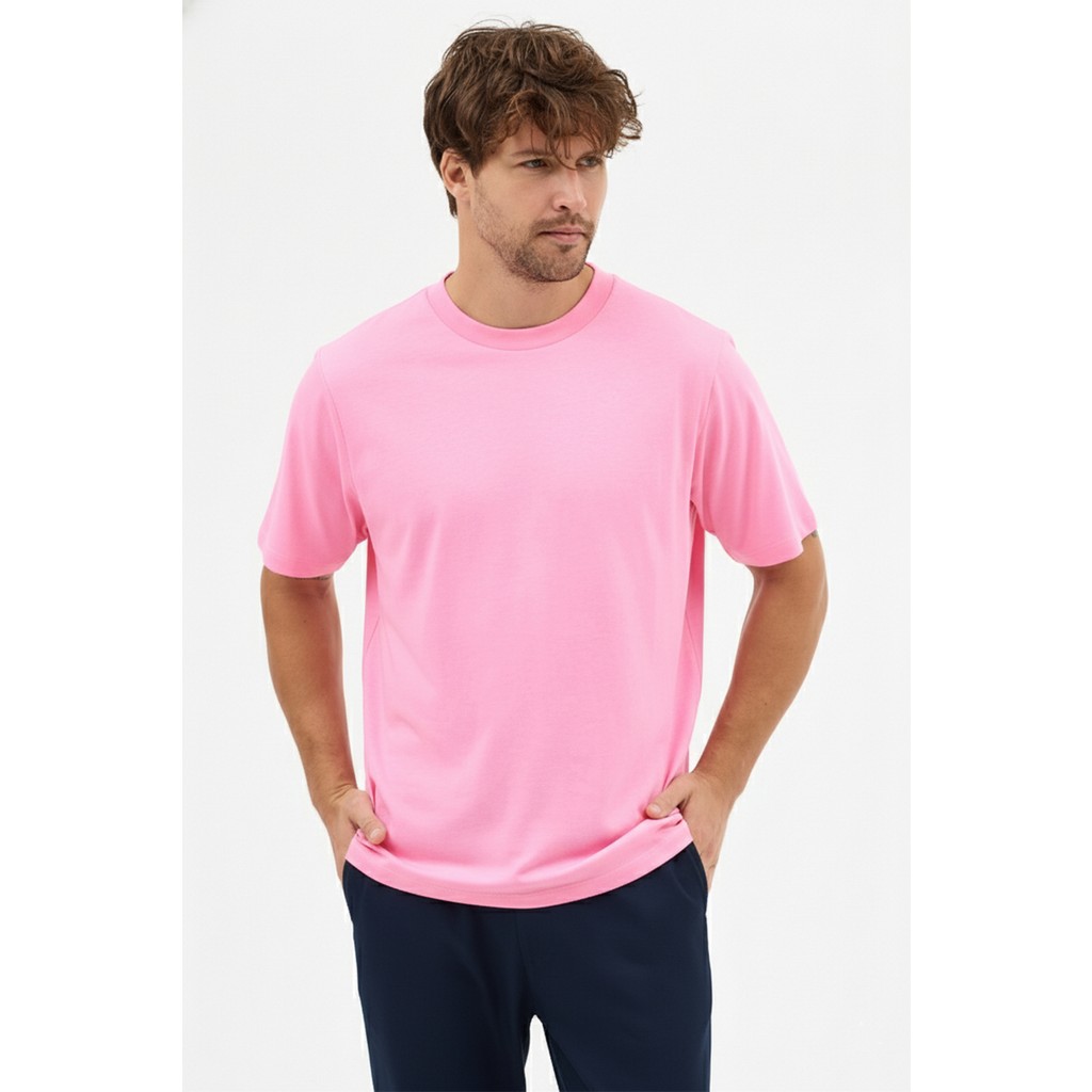 goffra Erkek Premium Kalite Yoğun Dokulu Pamuklu T-Shirt Pembe M101-R0220-06 Giyim & İç Giyim Fiyatı