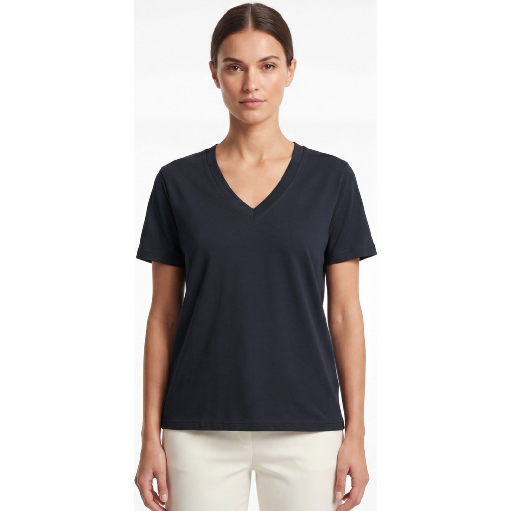 goffra Kadın Vision V Yaka Premium Kalite Yoğun Dokulu Pamuklu T-Shirt Lacivert W102-R0220-08 Giyim & İç Giyim Fiyatı