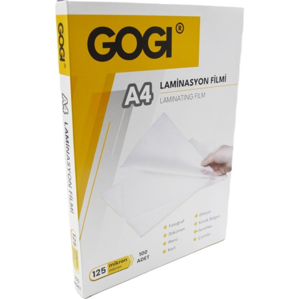 Gogi A4 Laminasyon Filmi 125 Mikron 100'lü Paket Laminasyon Sistemi Fiyatı