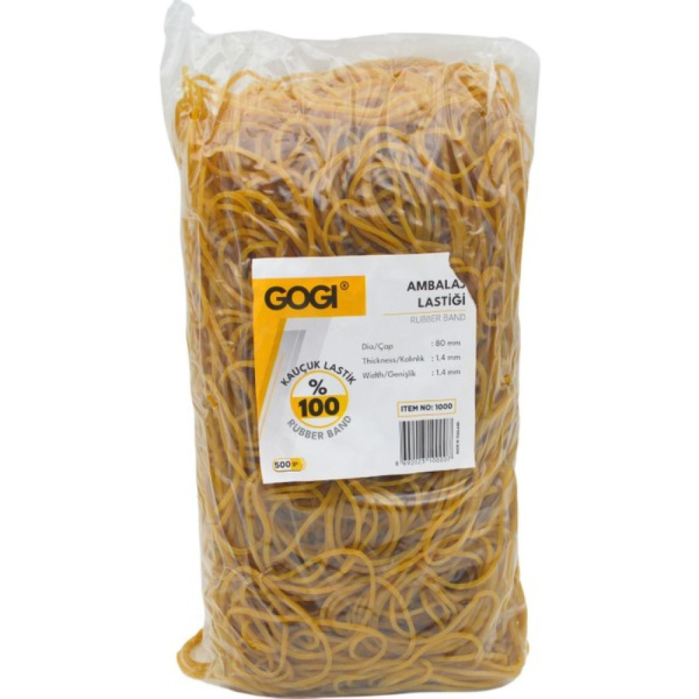 Gogi Kauçuk Ambalaj Lastiği Midi 500 gr Item NO:1000 Ofis Malzemeleri Fiyatı