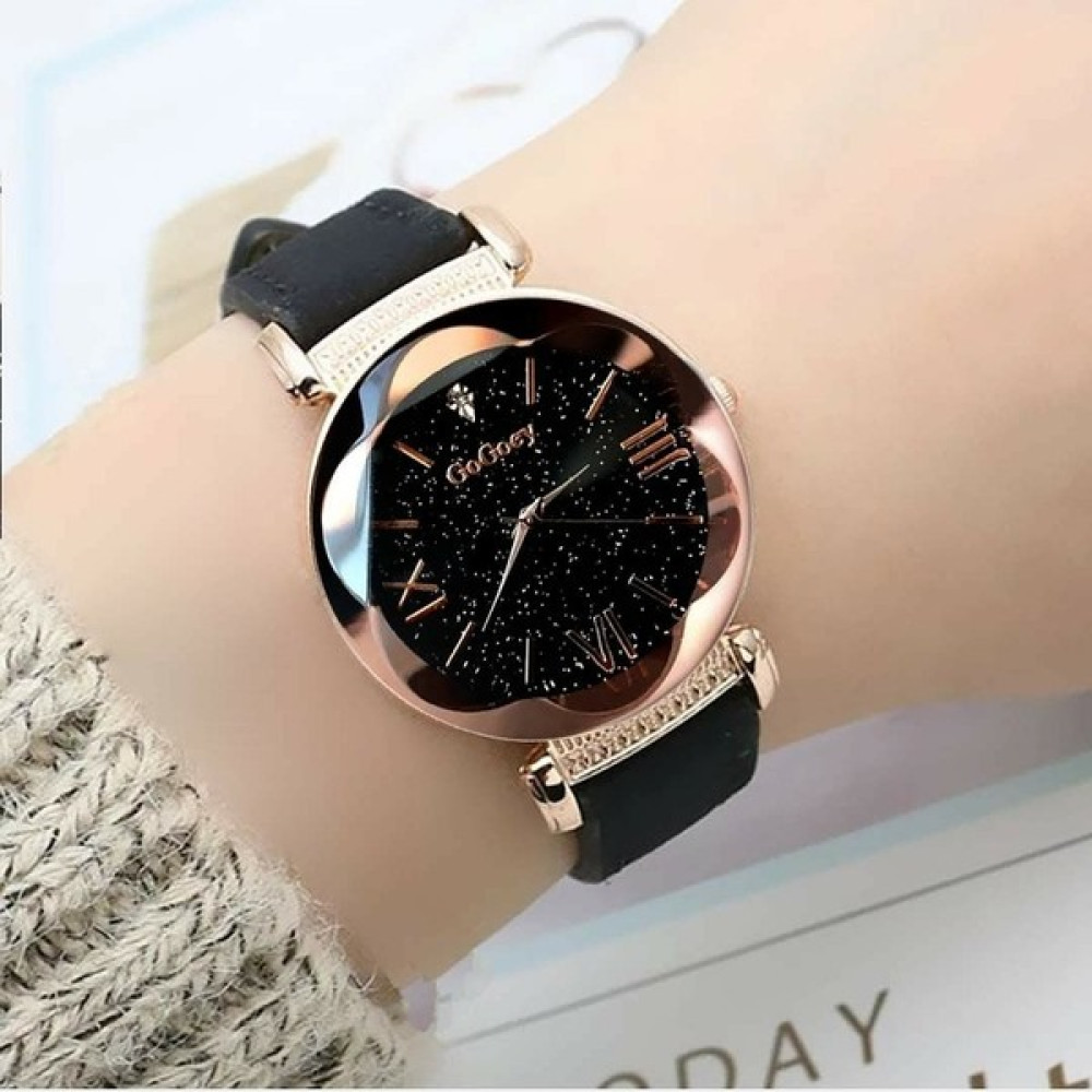 Gogoey Kadın Kol Saati Rose Gold Lüks Moda Şık Bayan Kol Saati G4417S - Siyah Kol Saatleri Fiyatı