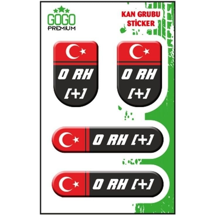 Gogomoto Kan Grubu I 0 Rh(+) Siyah Dörtlü Damla Etiket Motorsiklet için Diğer Aksesuarlar Fiyatı