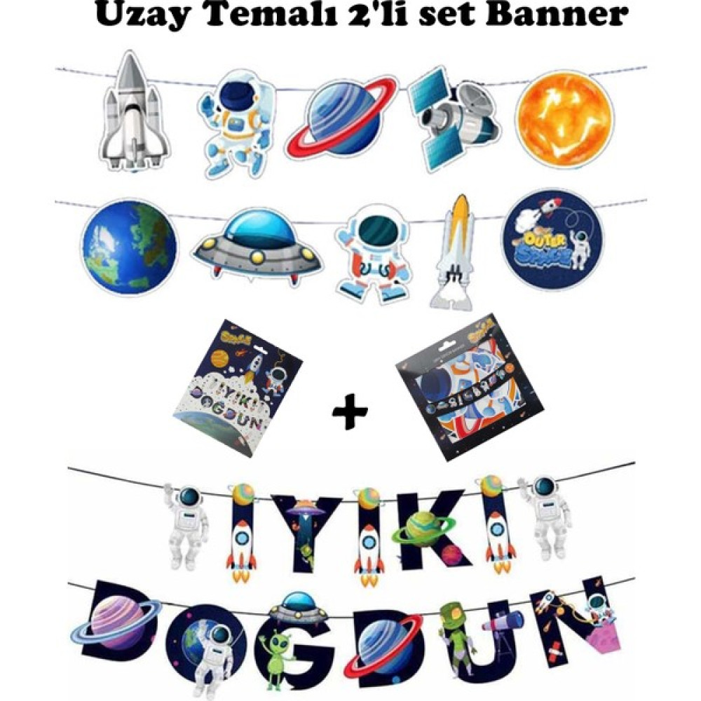 Gogopak Uzay Temalı 2'li Set Uzar Yazı Banner Oyuncak Fiyatı
