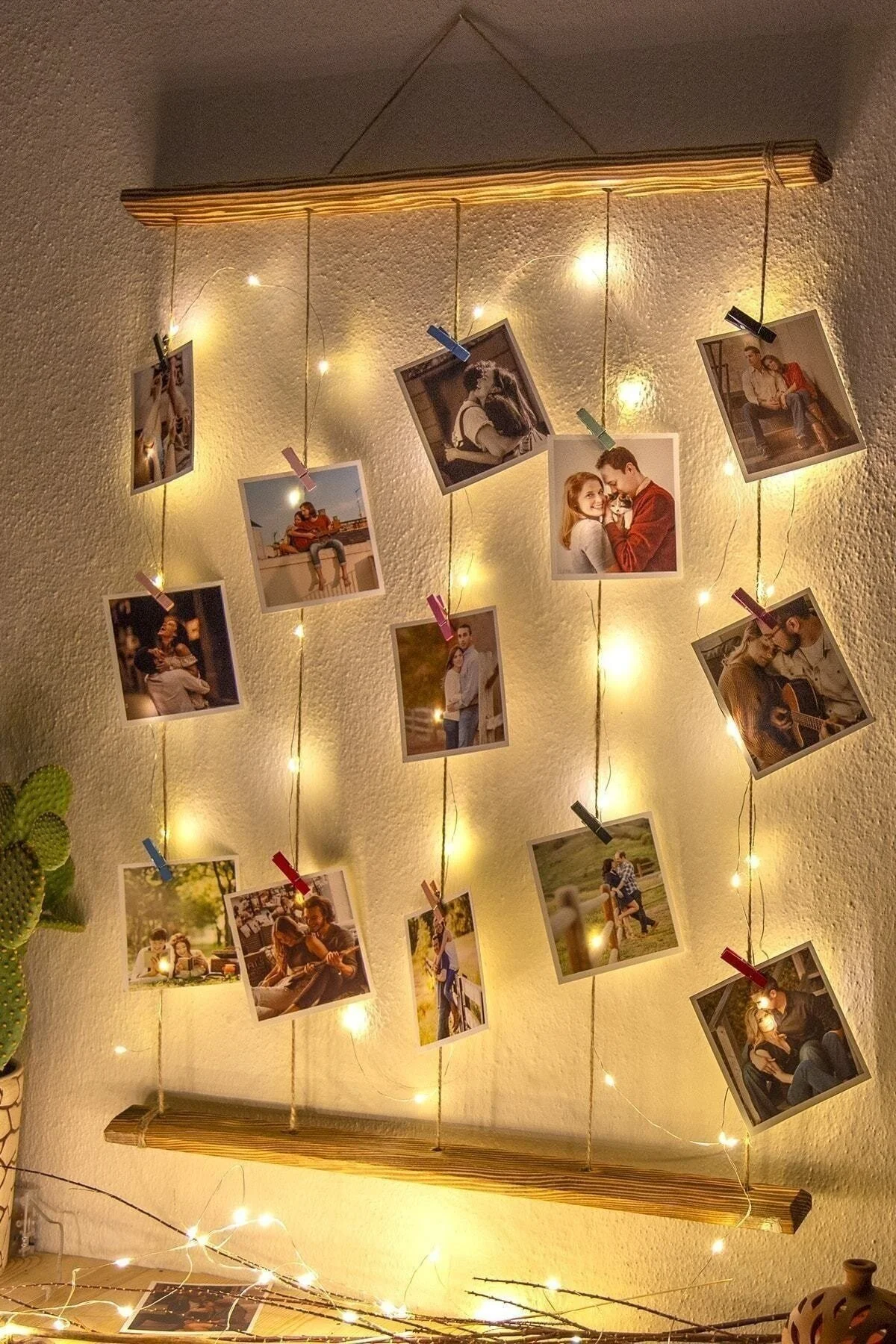 GoGoPlus Gogo Ipli Mandallı Işıklı Fotoğraf Askısı" Resim & Fotoğraf Çerçevesi Fiyatı