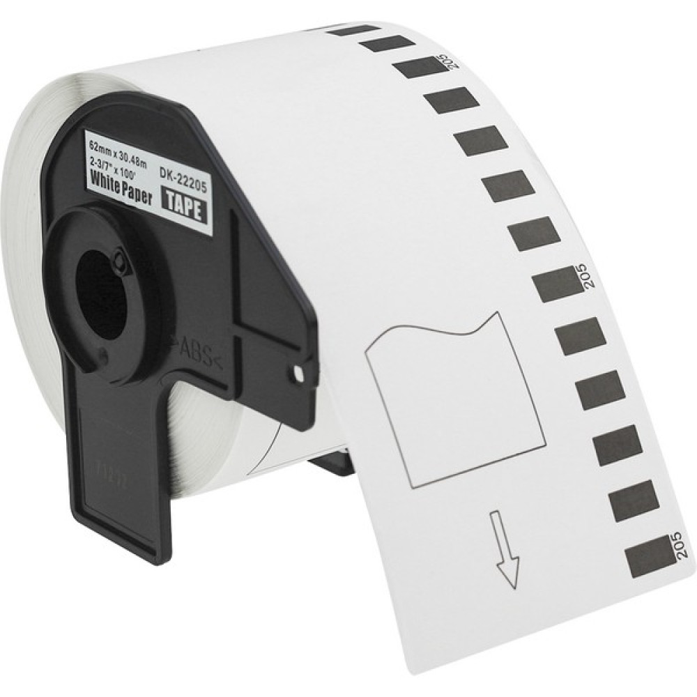 Goink DK-22205 62MM Sürekli Form Termal Etiket, 30 Metre (Dk Serisi) Brother P-Touch DK-22205 Uyumlu - Beyaz Etiket Makinesi Fiyatı