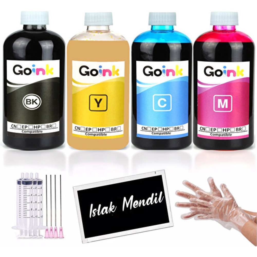 Goink® Muadil Epson L6460 112 Ecotank Pigment Mürekkep 4 Renk 500 ml - Renkli - Siyah Kartuşlar Fiyatı