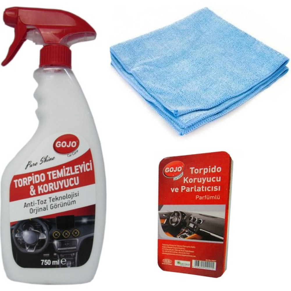 Gojo Torpido Parlatıcı 750 ml + Mikrofiber Bez + Torpido Parlatıcı Sünger Torpido Bakımı Fiyatı