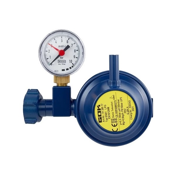 Gok 30MBAR 90 Derece Dik Çıkışlı. Manometreli Lpg/gaz Dedantör/regülatör - - Diğer Fiyatı