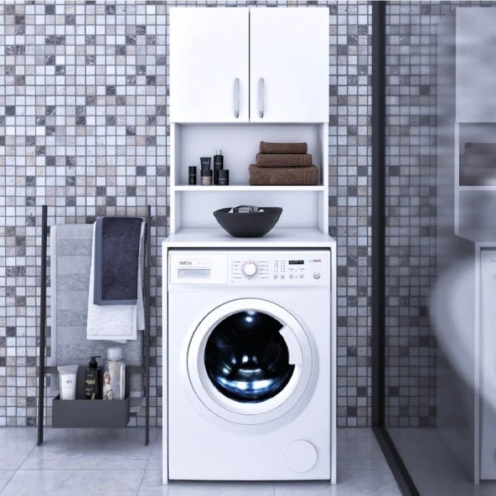 Gökberk GB-2200 Çamaşır Makinesi Dolabı - MDF - Beyaz Banyo Dolabı / Mobilyası Fiyatı