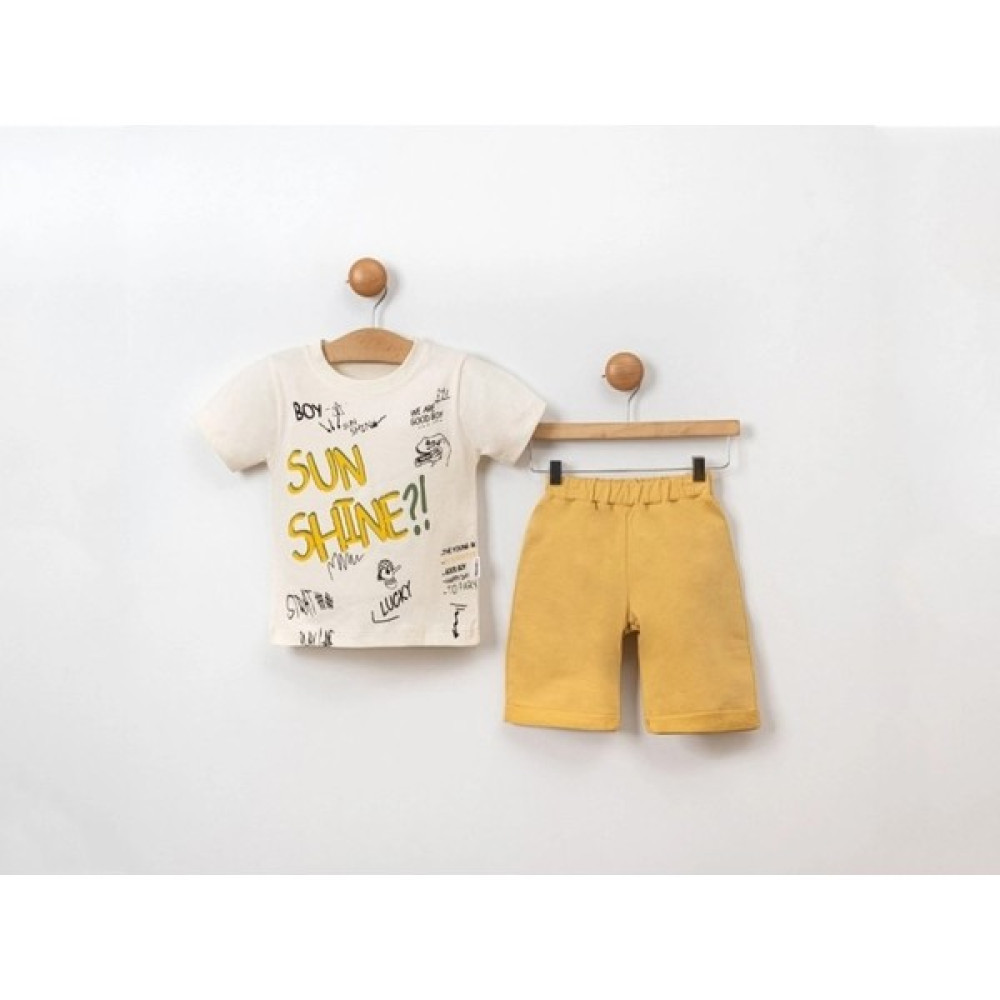 Gökçe Kids Club Gökçe Kids Yeni Sezon Sun Shine Baskılı Tişört Şort Alt Üst Unisex Takım Erkek Çocuk Giyim Takımı Fiyatı