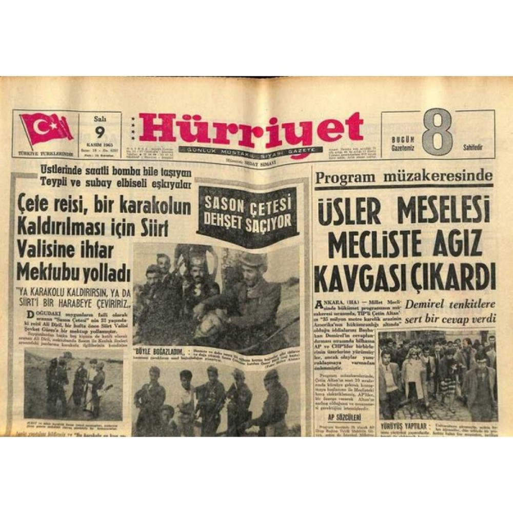 Gökçe Koleksiyon Hürriyet Gazetesi 9 Kasım 1965 - Rusya , 3 Bin Dolardan Helikopter Teklif Etti  GZ76374 Oto Boyaları Fiyatı