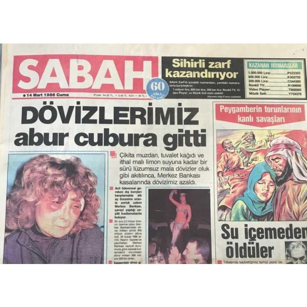 Gökçe Koleksiyon Sabah Gazetesi 14 Mart 1986-DÖVIZLERIMIZ Abur Cubura Gitti   GZ36704 Oto Boyaları Fiyatı
