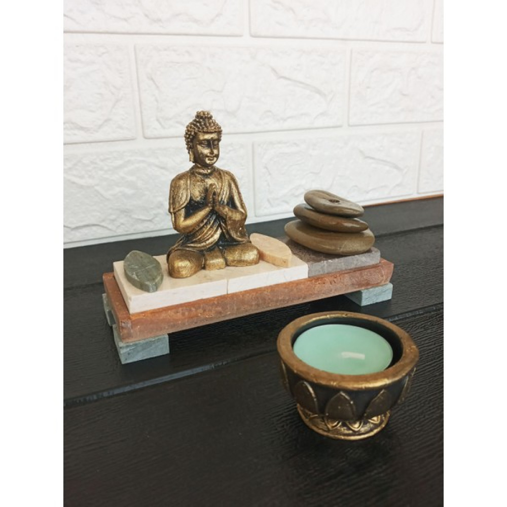 Gökçen Hobi Buda Buddha Lotus Mumluk Taş Stant Şamdan Fiyatı