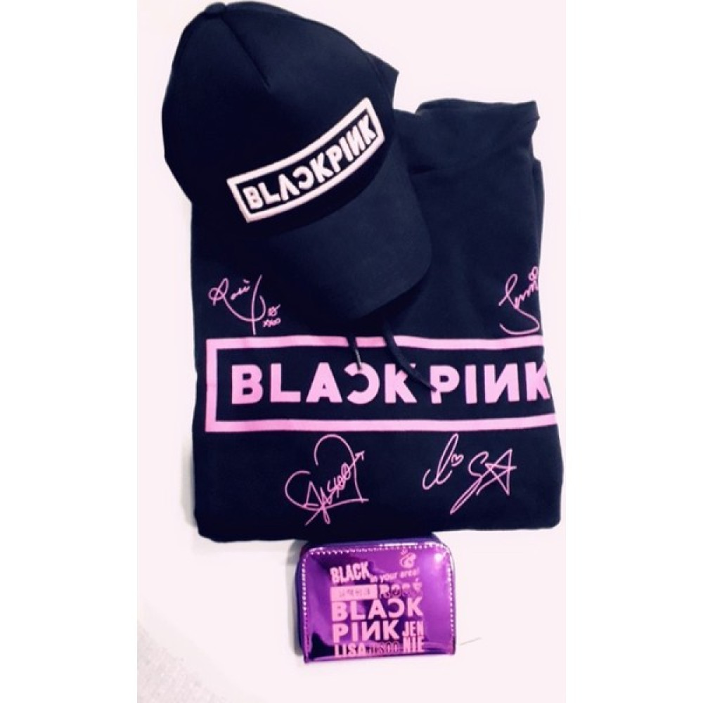 Gökhan Club Blackpink Swetshirt Cüzdan Şapka Kombin Bayan Sweatshirt Fiyatı