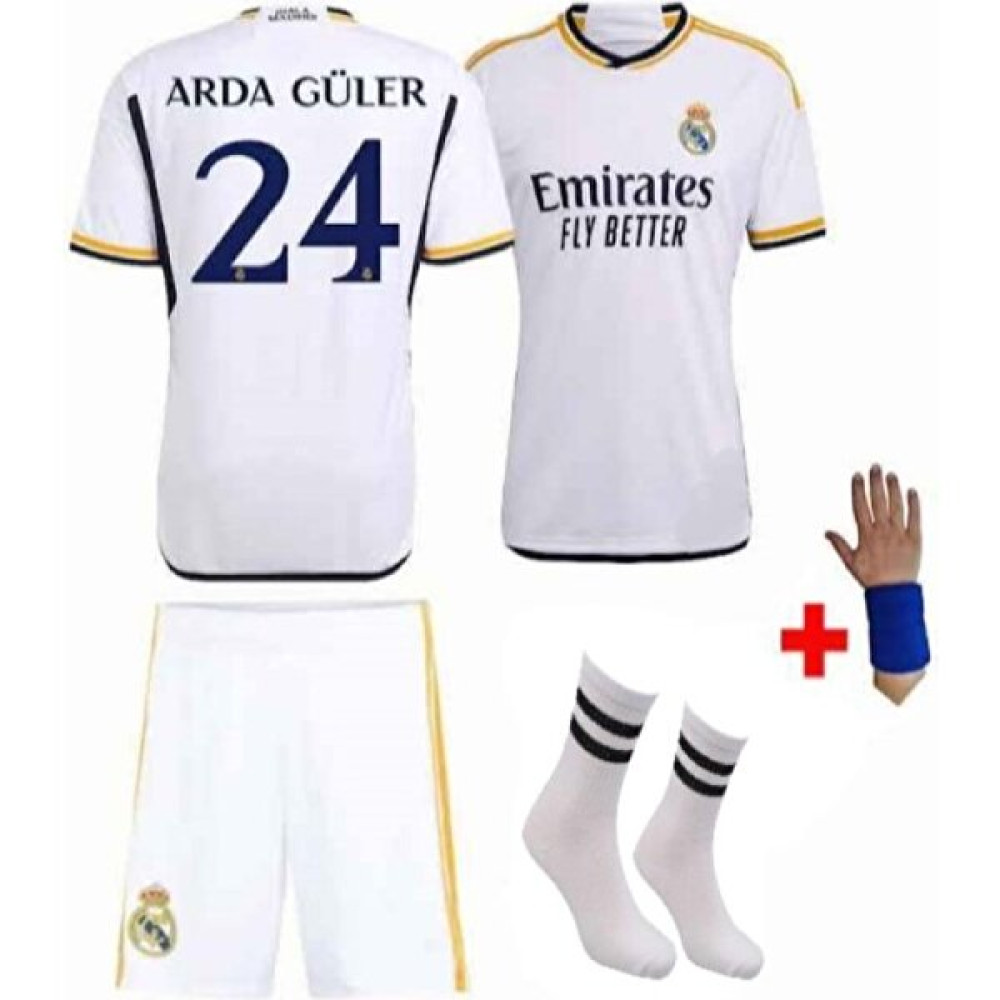 Gökmen Arda Güler Real Madrid Beyaz Çocuk Forması 4'lü Set 23/24 Sezon Futbol Malzemeleri Fiyatı