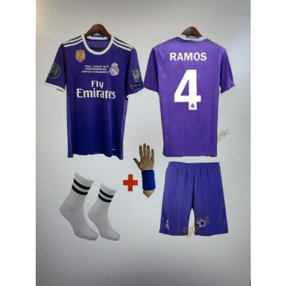 Gökmenspor Real Madrid Sergio Ramos 2017 Cardiff Ligi Mor Çocuk Forması 4'lü Set Şort & Kapri (Outdoor) Fiyatı