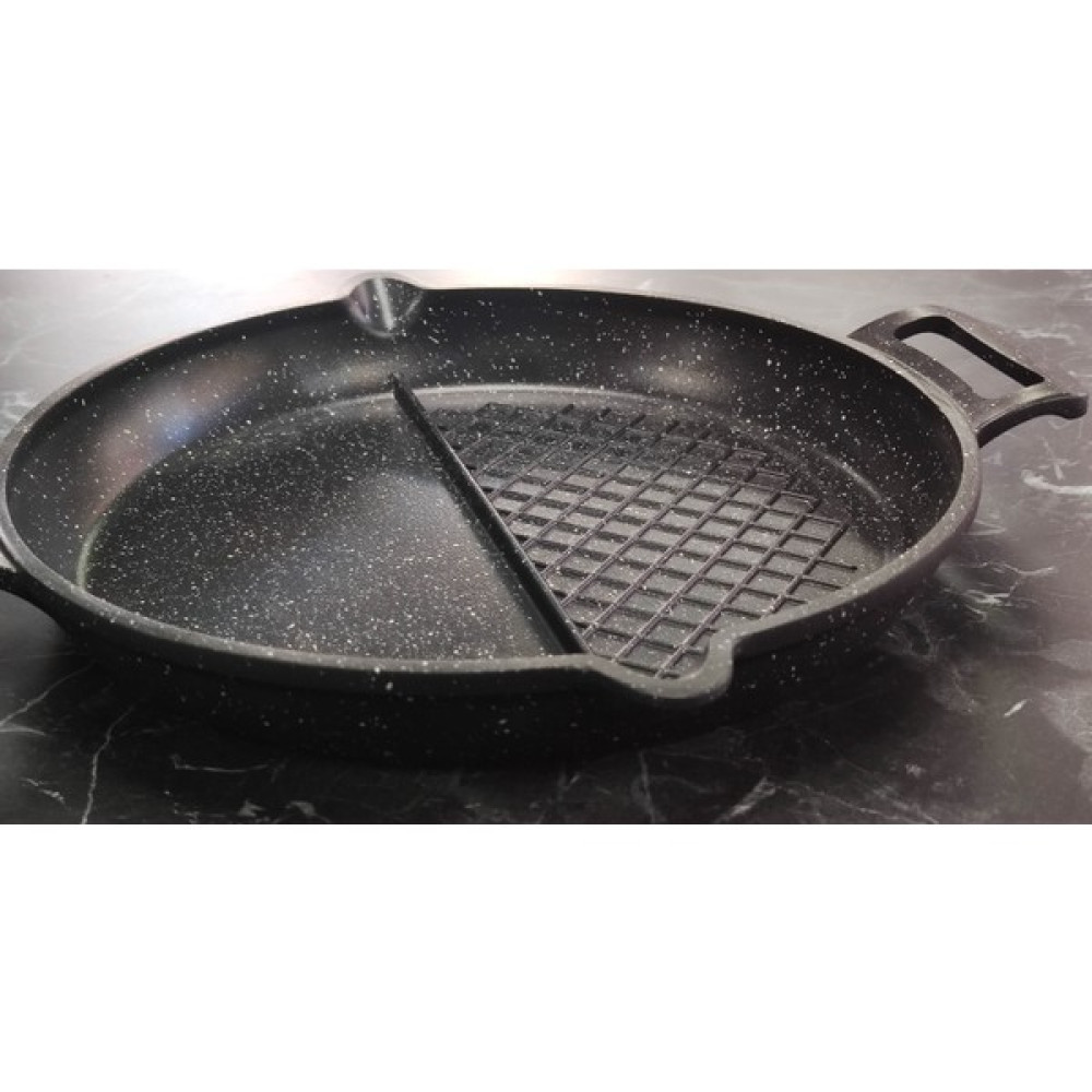 Göksan Mutfak Granit Bölmeli Tava Köfte Patates Tavası 34 cm - 1 - Siyah Tavalar Fiyatı