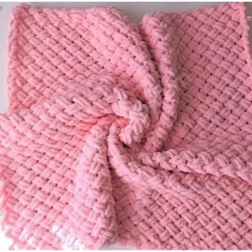 Golanza Pembe Bebek El Örgü Puffy Battaniye - Koyu Pembe Bebek Battaniyesi Fiyatı