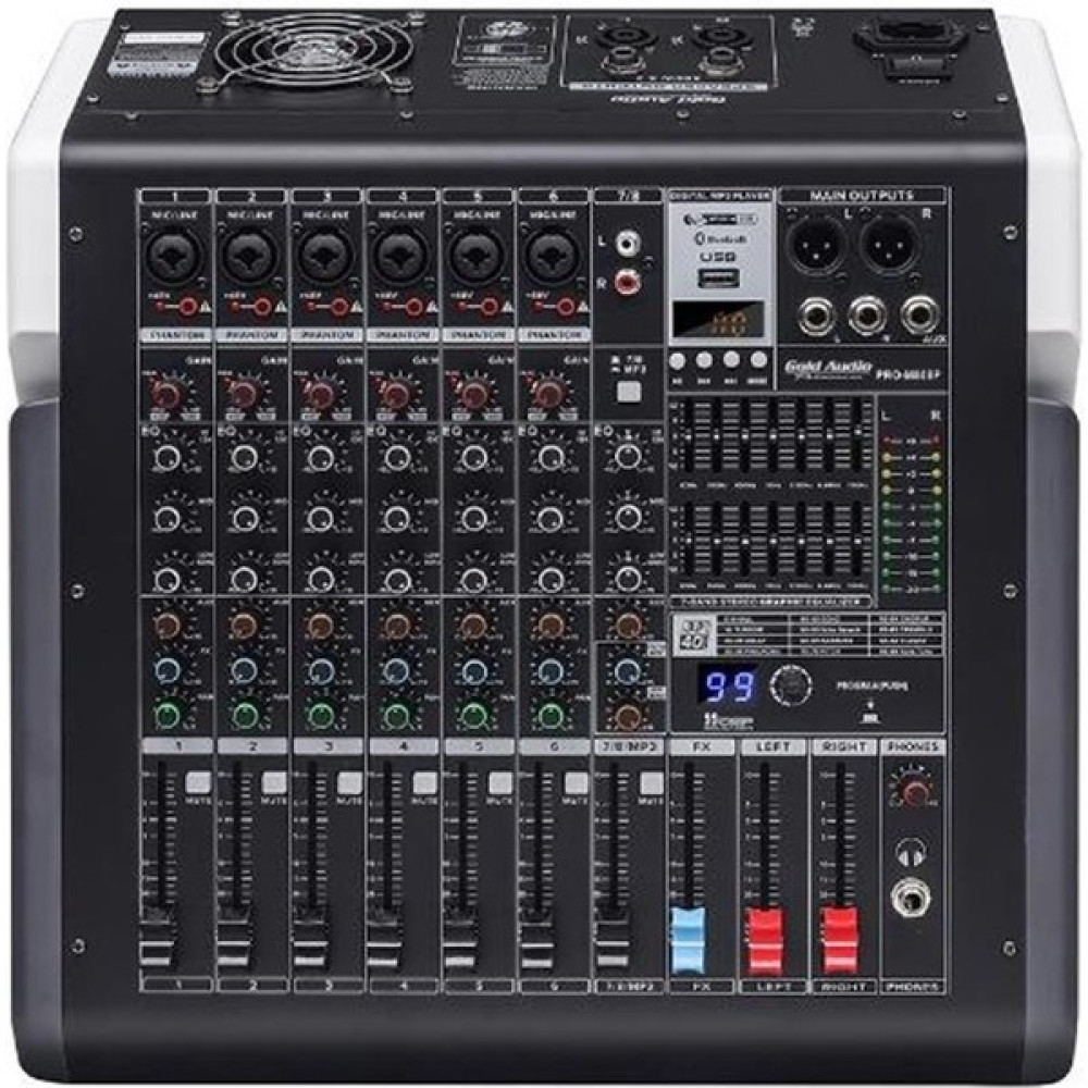 Gold Audio PRO-M808P 8 Kanallı 2X450 Watt 99 Efektli Anfili Mikser Stüdyo ve Sahne Ekipmanları Fiyatı