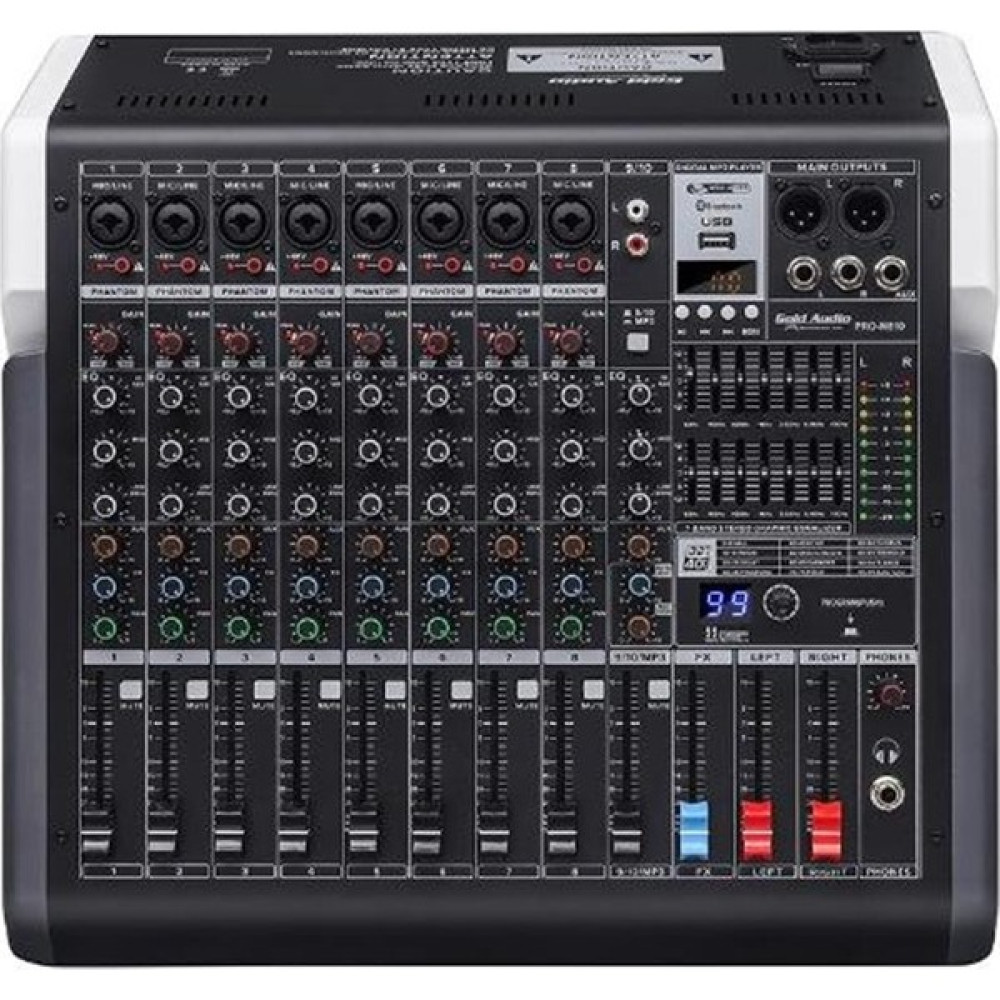 Gold Audio PRO-M810 10 Kanallı 99 Dsp Efektli Deck Mikser Stüdyo ve Sahne Ekipmanları Fiyatı