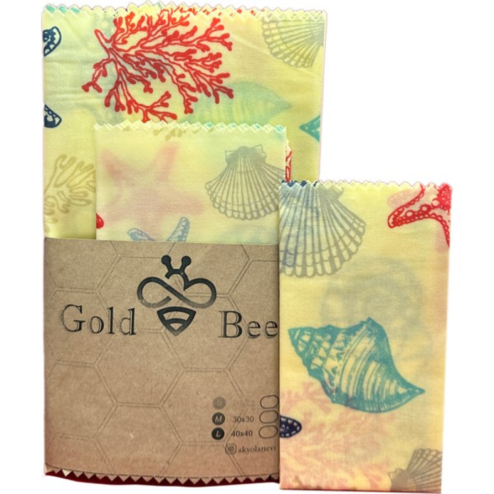 Gold Bee Bal Mumlu Saklama Bezi 3 Lü Set - Deniz Kabukları Saklama Kapları Fiyatı