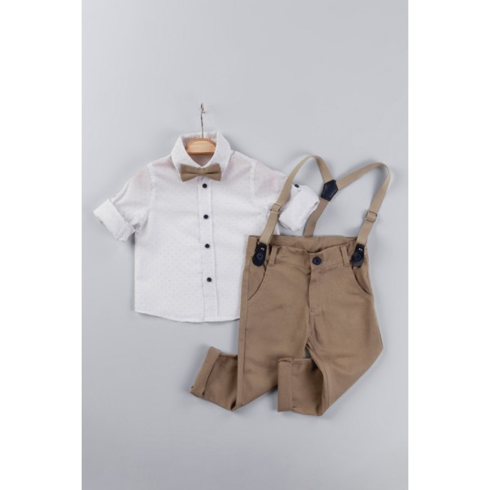 Gold Class Kidswear Nilüfer Desenli Salopetli Gömlekli Erkek Çocuk Takım Erkek Çocuk Giyim Takımı Fiyatı
