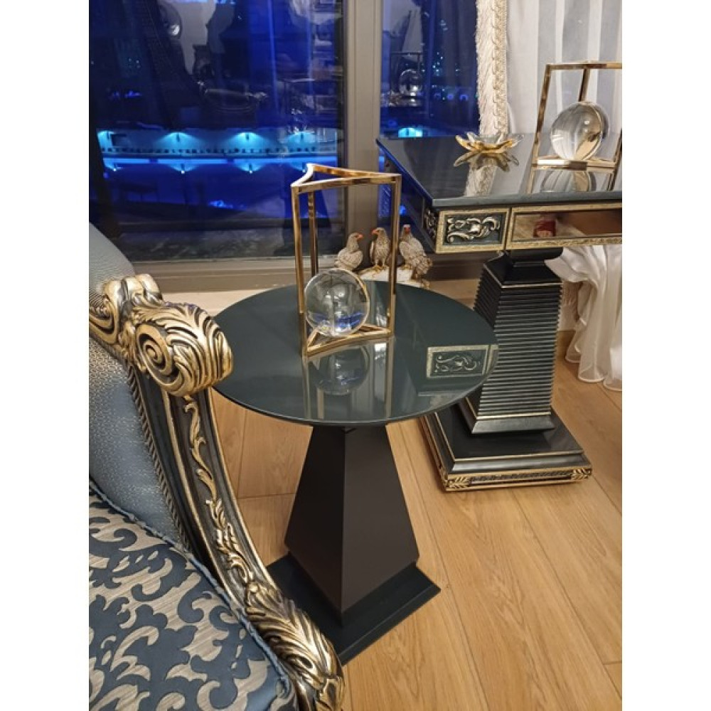 Gold Design Tekli Majestik Ahşap Mdf İpek Mat %50 Parlak Antrasit Gri 55 cm Yan Sehpa Yan Sehpa Fiyatı