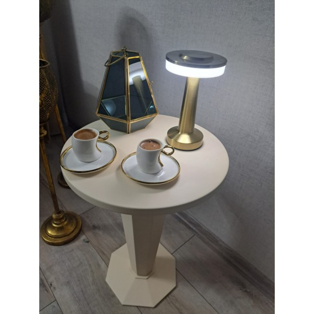 Gold Design Tekli Piramit Ahşap Mdf Krem 50 cm Yan Sehpa - Krem Rengi Yan Sehpa Fiyatı
