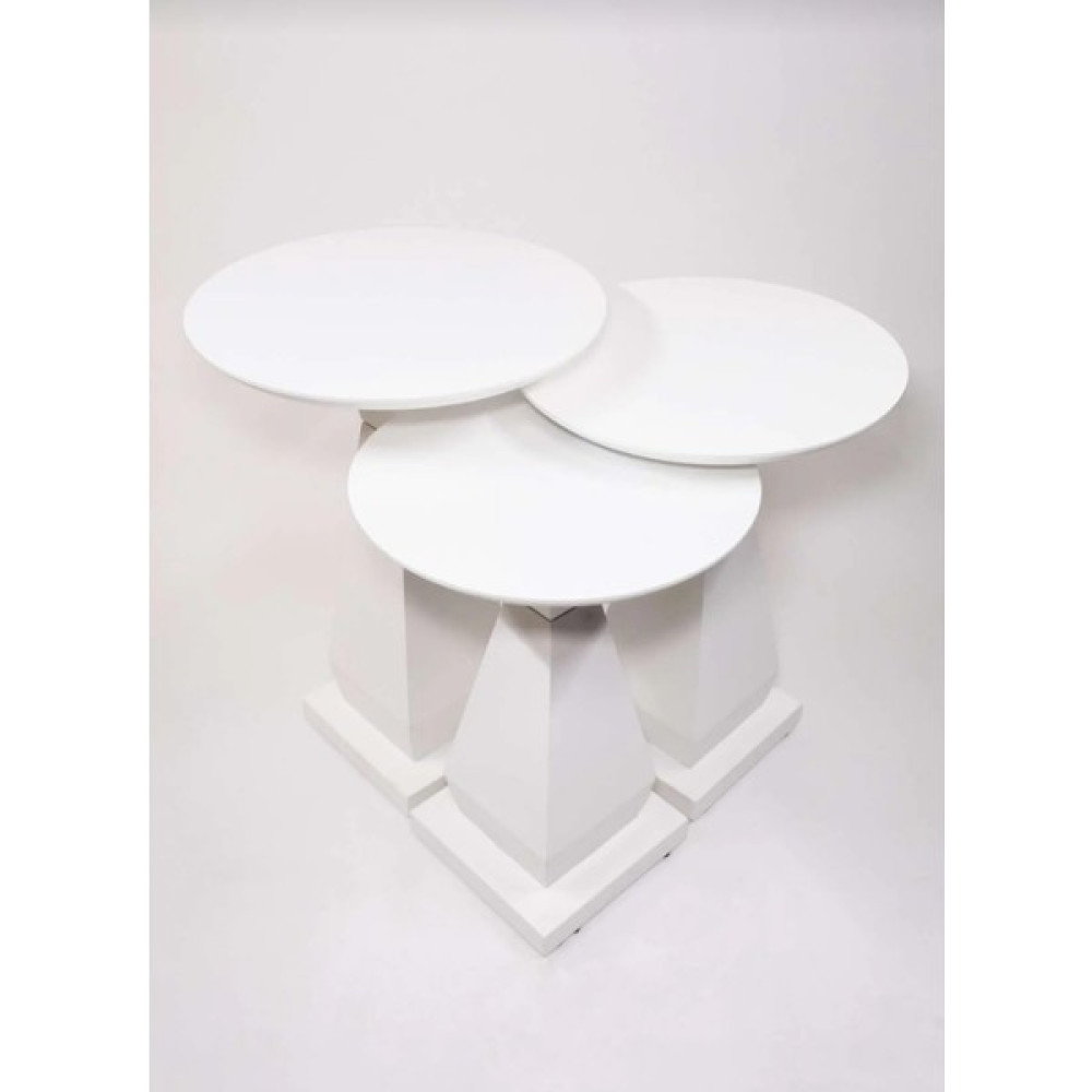 Gold Design Üçlü Majestik Ahşap Mdf Beyaz Zigon Sehpa Zigon Sehpa Fiyatı