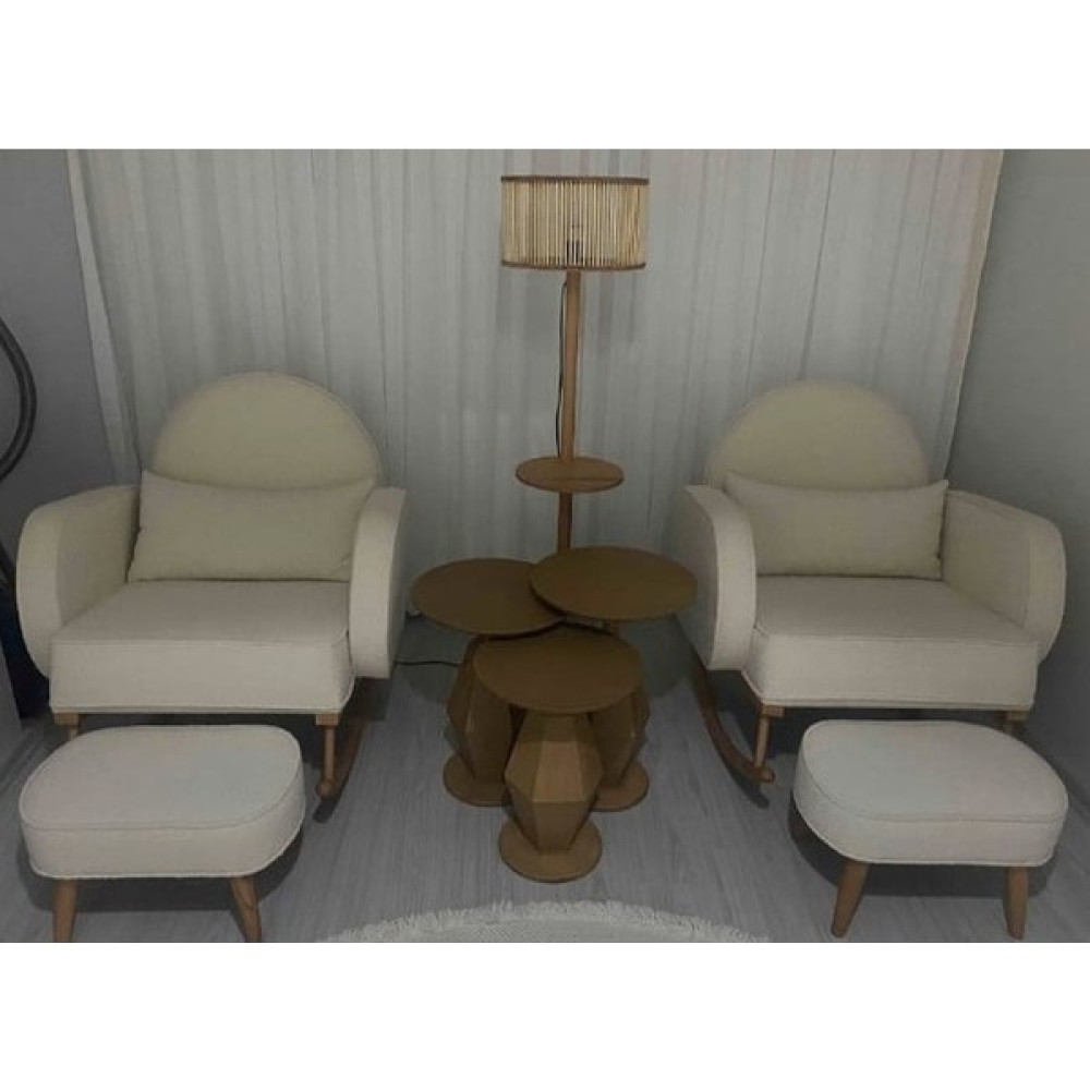 Gold Design Üçlü Mantar Prizma Mdf Açık Ceviz Zigon Sehpa Zigon Sehpa Fiyatı