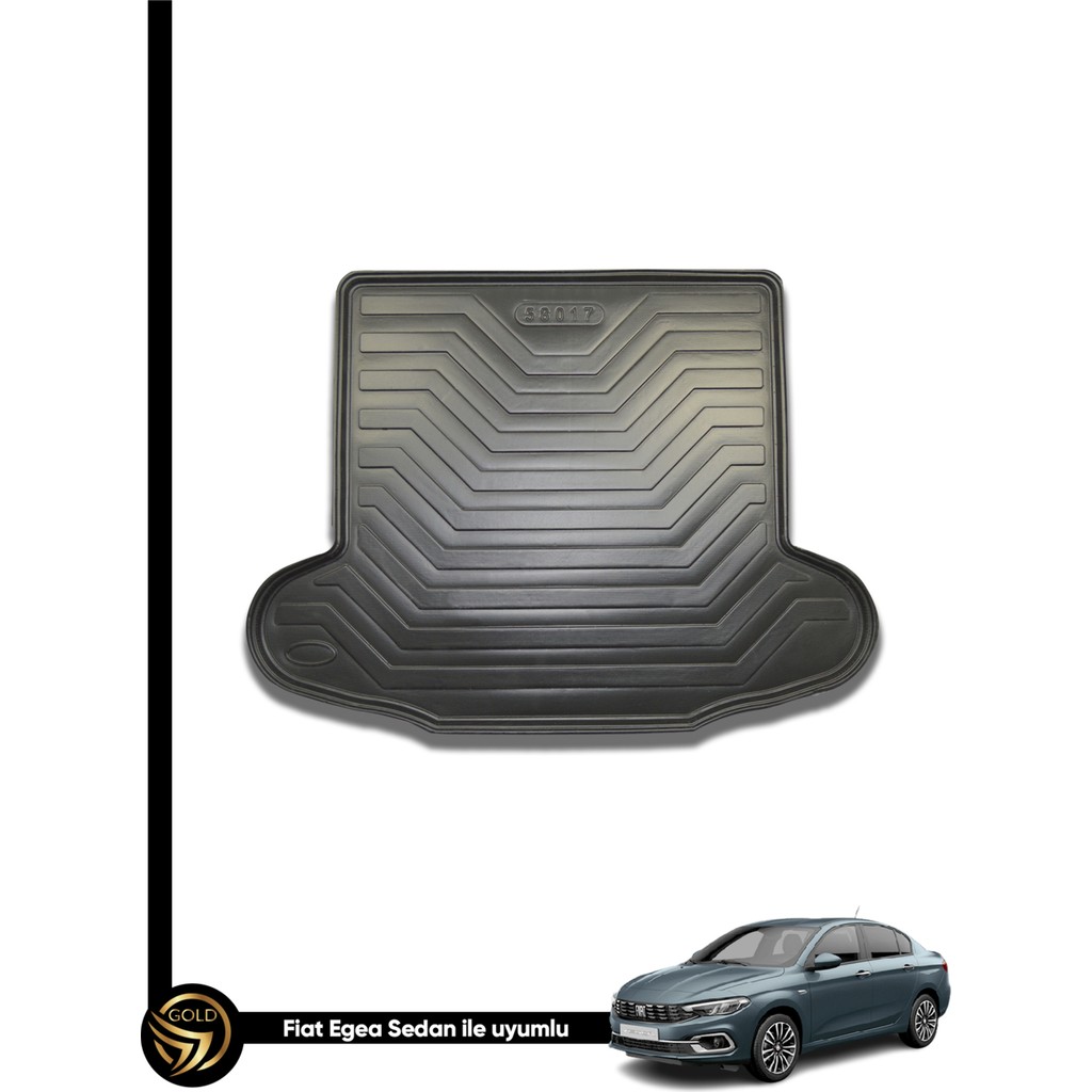 Gold Fiat Egea Sedan 2015-2023 Rubber Yumuşak 3D Bagaj Havuzu - Siyah Bagaj Havuzu Fiyatı